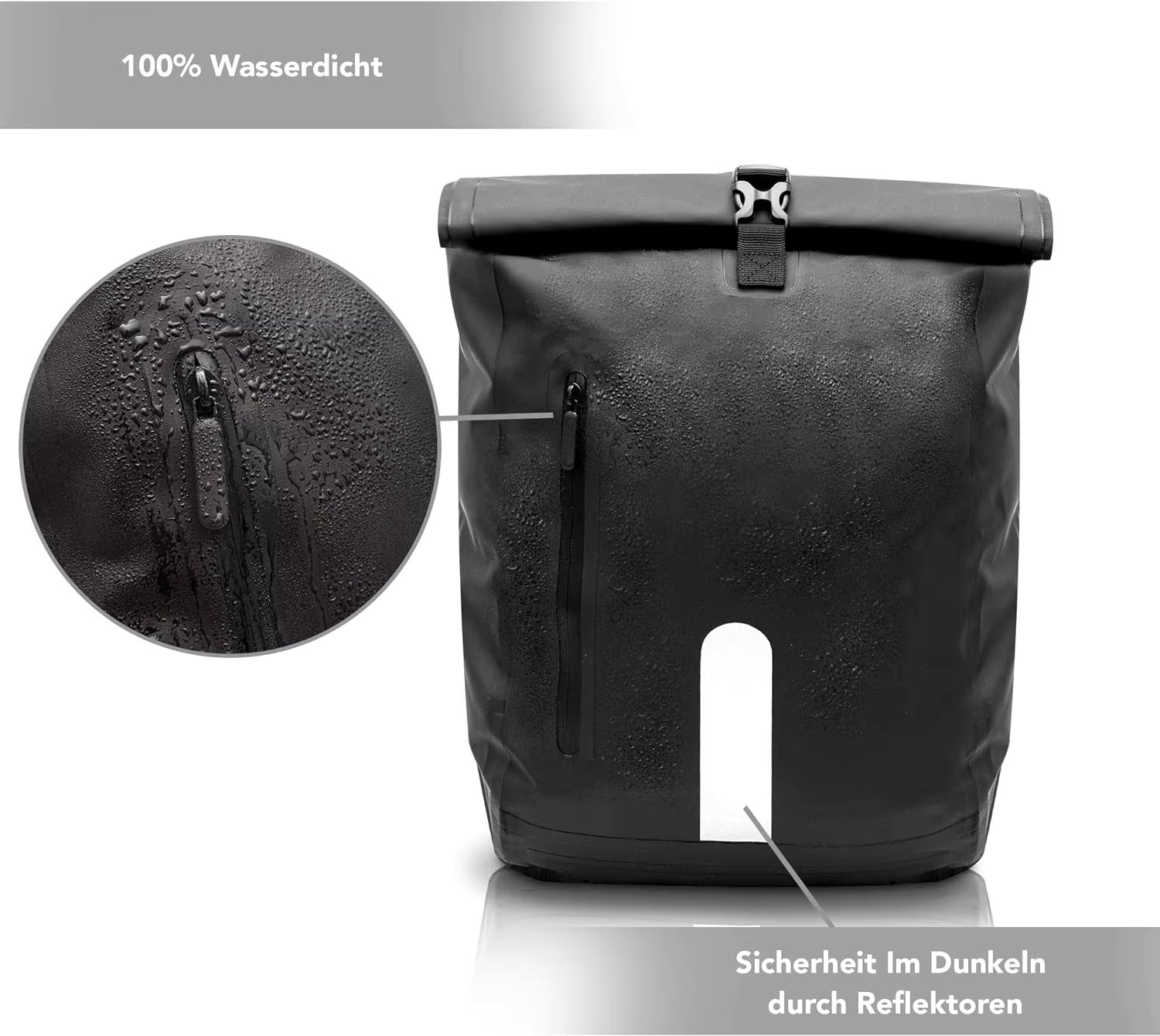 25L Volume 100% Waterproof Bicycle Bag for Luggage Rack with Laptop Compartment Bicycle Rear Bag Saddle Bag