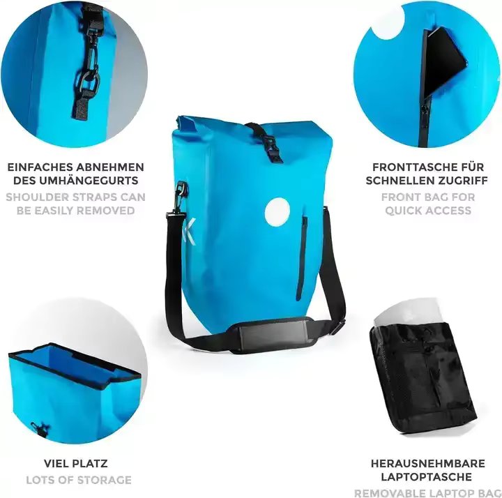 IDS PACK Multi Functional Cycling Bicycle Pannier Bike 100% Waterproof Messenger Bag Backpack 3 in 1 Bicycle Bags & Boxes