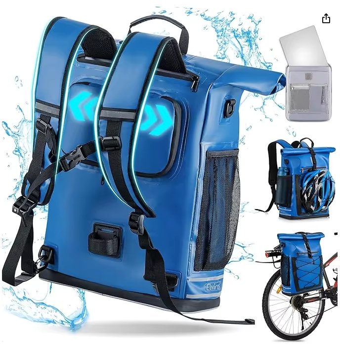Recycle RPET 3 in 1 Bicycle Bags for Luggage Racks, Bicycle Backpack with Laptop Bag, Bicycle Backpack, Suitable As a Luggage Ra