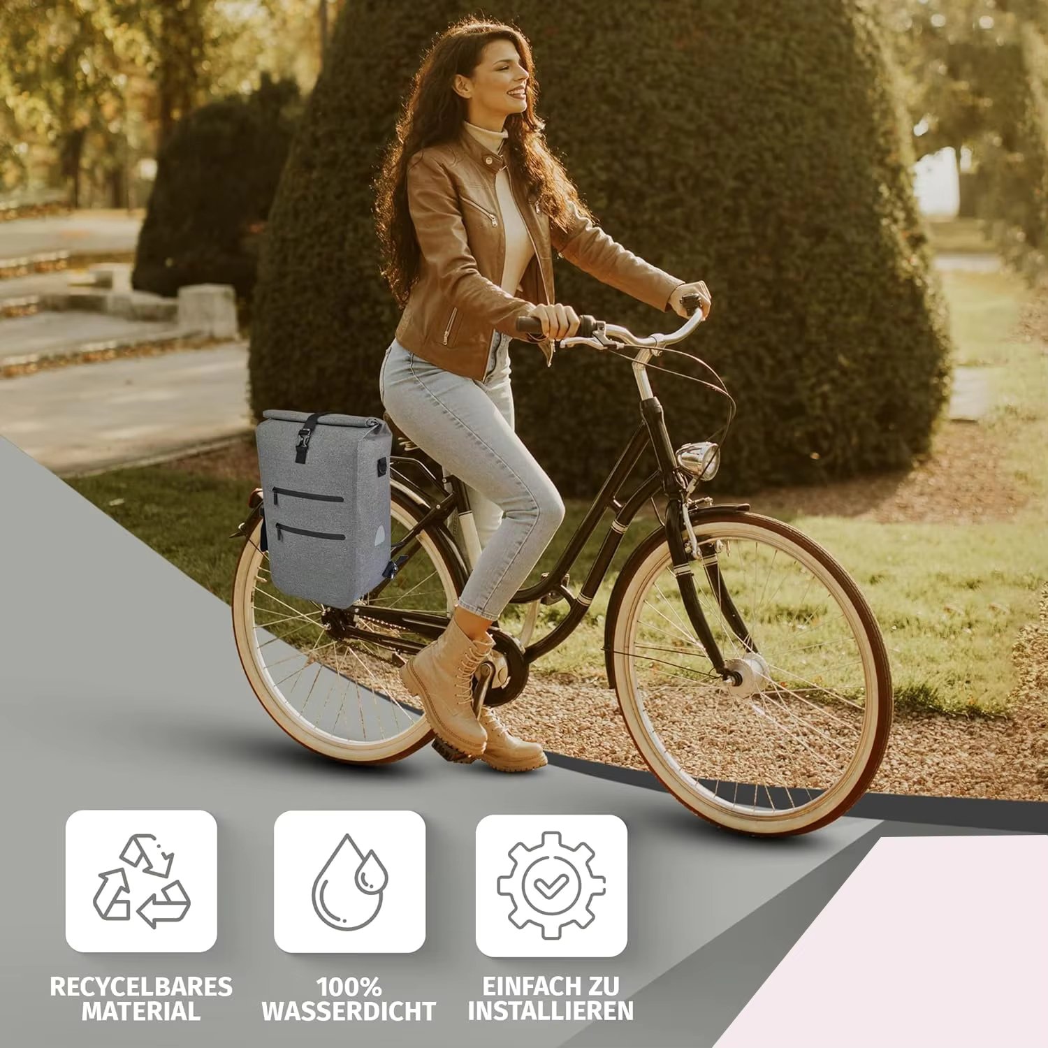 3-in-1 100% Waterproof 23L Carrier Backpack and Shoulder Bag Bicycle Bag Fietstas