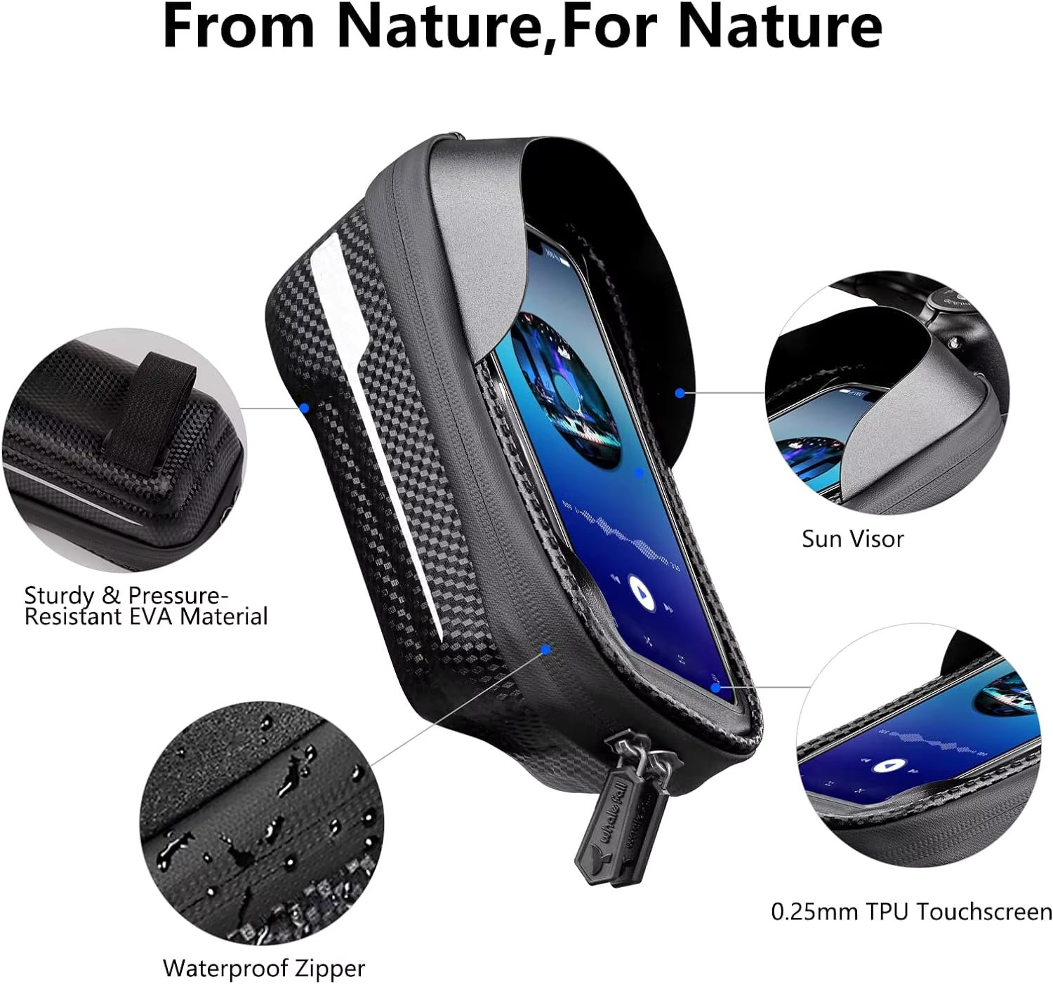 Man Hard Shell Eva Phone Case Buckle Traveling Steering Water Resistant Bike Saddle Bag Bicycle Handlebars Dry Bag