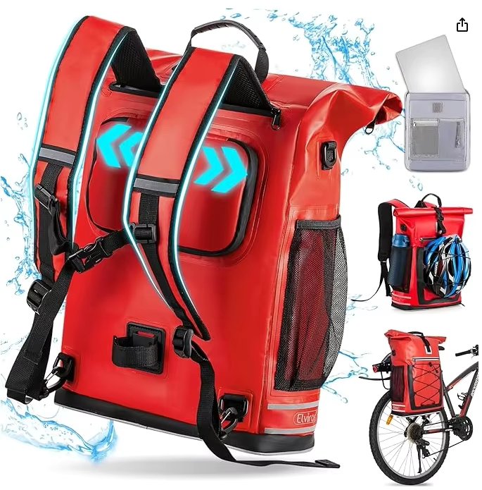 Recycle RPET 3 in 1 Bicycle Bags for Luggage Racks, Bicycle Backpack with Laptop Bag, Bicycle Backpack, Suitable As a Luggage Ra