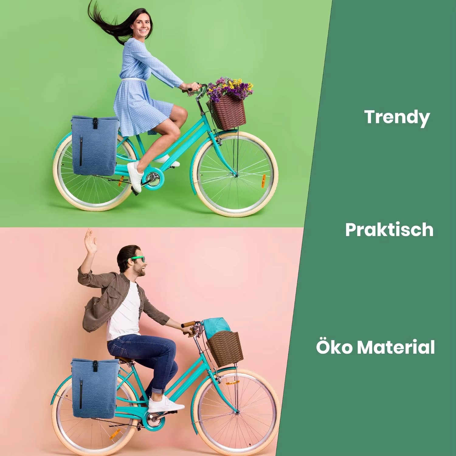 25L 100% Waterproof & Reflective 3 in 1 Bicycle Bag for Luggage Rack Backpack and Shoulder Bag Fietstas