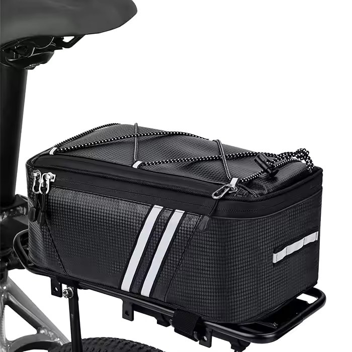 Factory Custom Rear Bike Rack Bag with Rain Cover, 7L/9L/10L/12L Waterproof Bicycle Ebike Saddle Bag