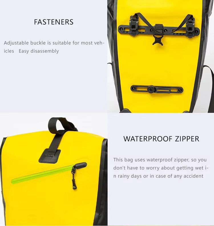 High Quality Yellow Bicycle Pannier Bike Saddle Bag Waterproof Bike Pannier Rack Bag