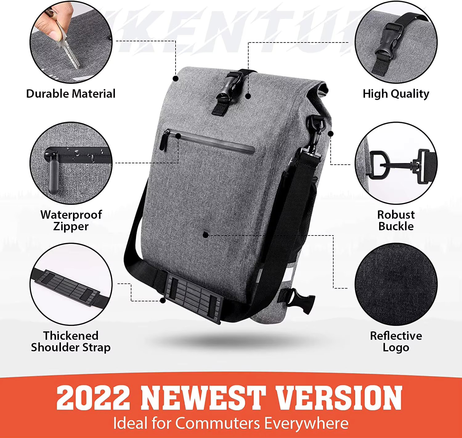 ODM RPET Recycled Material 3 in 1 24L TPU Pannier Backpack Bicycle Saddle Bags