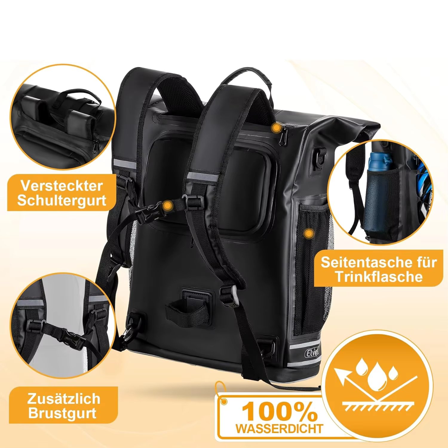 Recycle RPET 3 in 1 Bicycle Bags for Luggage Racks, Bicycle Backpack with Laptop Bag, Bicycle Backpack, Suitable As a Luggage Ra