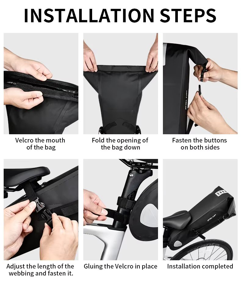 Large Capacity Bike Saddle Bag Seat Pack Bag Waterproof Reflective Mountain Road Bicycle Tail Bag