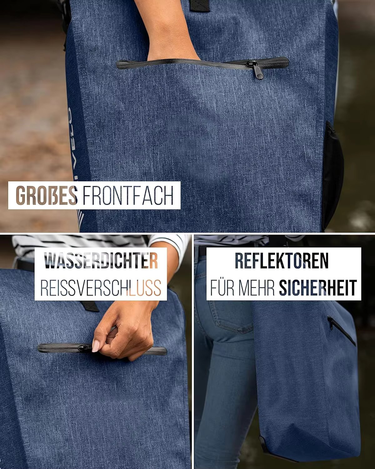 2in1 Fahrradtasche Gepacktragertasche Wasserdicht PVC Frei Laptopfach Schloss Fahrrad Tasche Fur Gepacktrager Bicycle Bags
