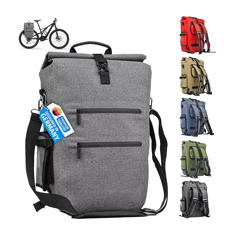 3-in-1 100% Waterproof 23L Carrier Backpack and Shoulder Bag Bicycle Bag Fietstas