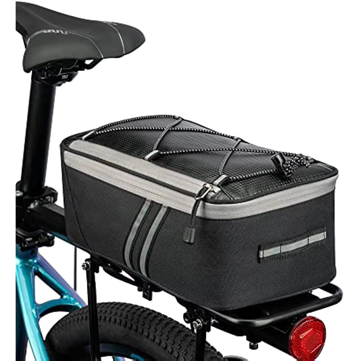 Rear Bike Rack Bag with Rain Cover Waterproof Bicycle Bike Saddle Bag Cycling Pannier Trunk Carrier with Adjustable Reflector