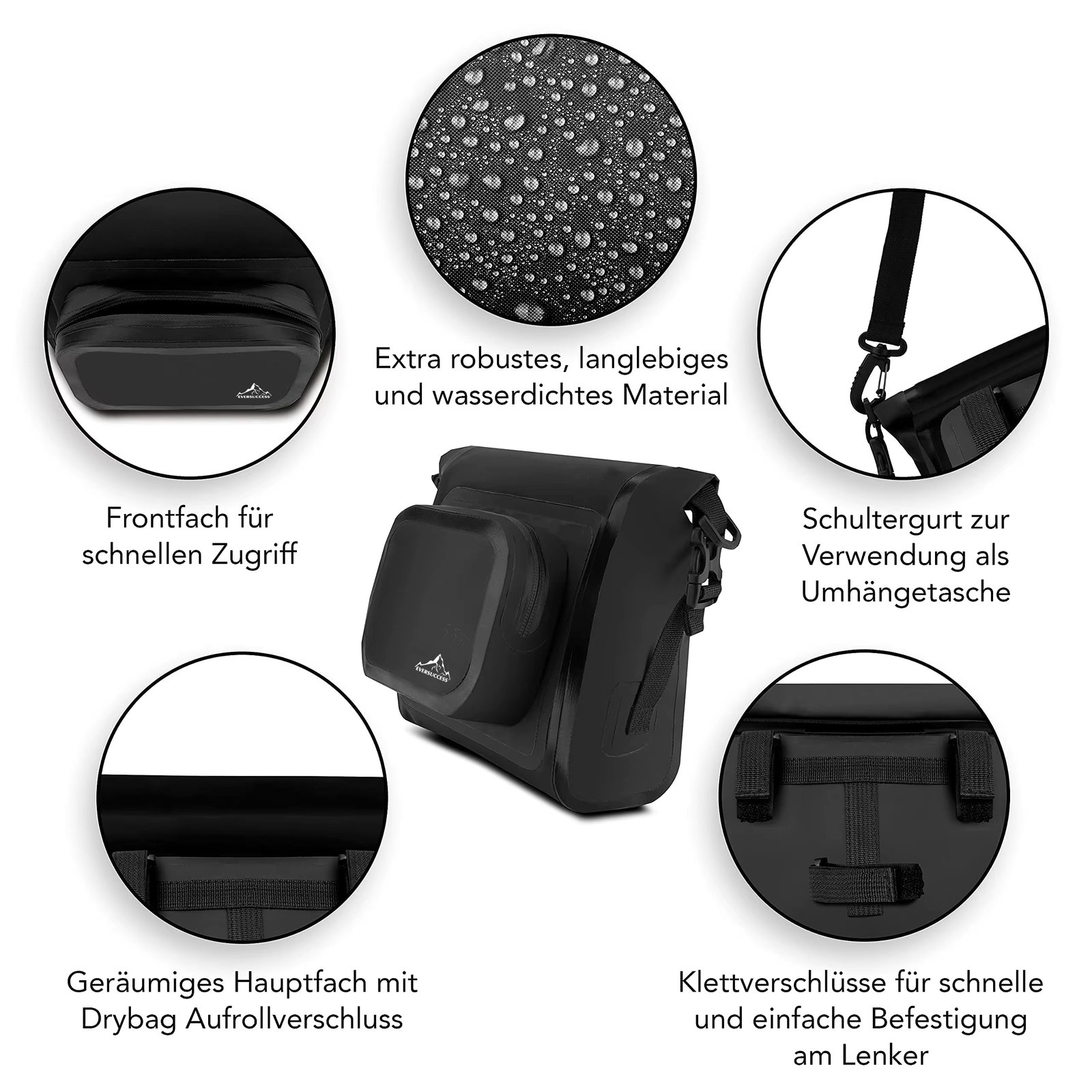 Waterproof Cycling Dry Road Bike Mountain Mobile Phone Wallet Water Bottle Bicycle Handlebar Bag