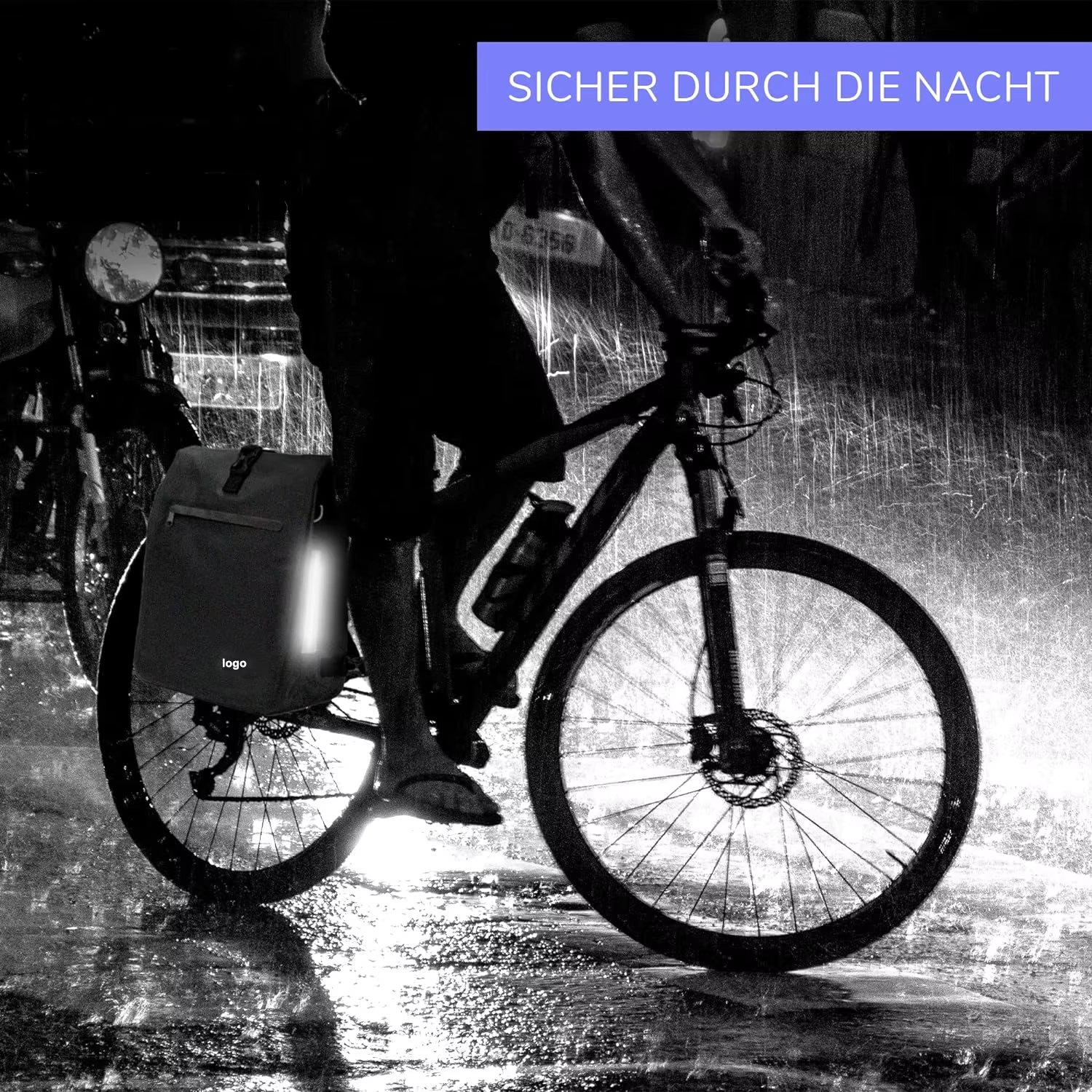 3 in 1 Bicycle Bag Luggage Rack,bicycle Backpack Shoulder Bag, Waterproof Bicycle Bag with Reflectors