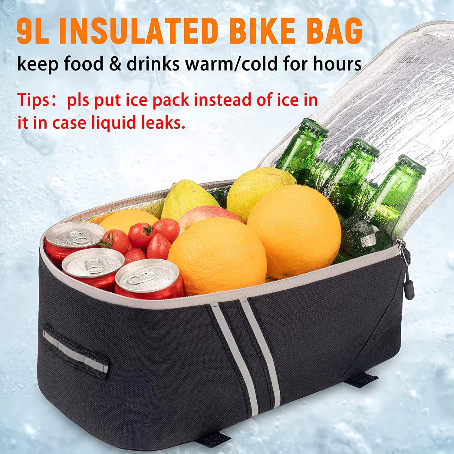 Rear Bike Rack Bag with Rain Cover Waterproof Bicycle Bike Saddle Bag Cycling Pannier Trunk Carrier with Adjustable Reflector