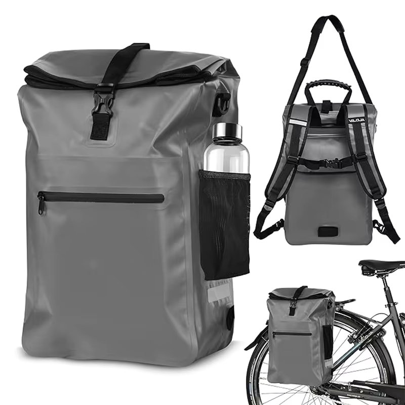 30L Bicycle Bag with Backpack Function Bicycle Bag for Luggage Rack Easy to Assemble Laptop Compartment