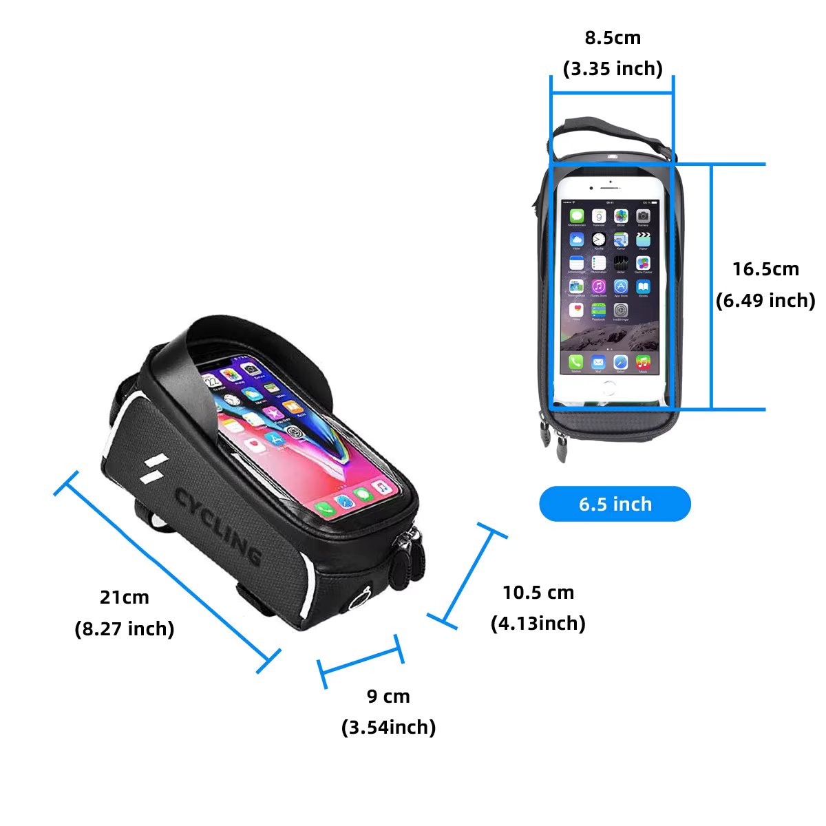 Custom Bike Phone Bag Bicycle Handlebar Frame Bag Waterproof GPS Mobile Phone Stand Cycling Navigation High Quality Bicycle Bags