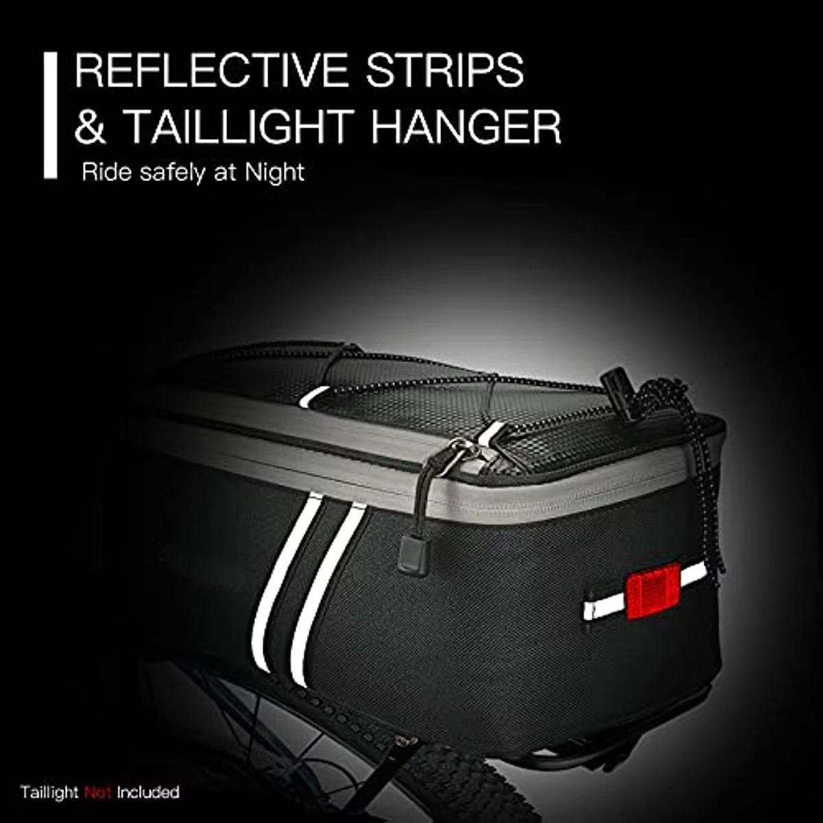 Rear Bike Rack Bag with Rain Cover Waterproof Bicycle Bike Saddle Bag Cycling Pannier Trunk Carrier with Adjustable Reflector