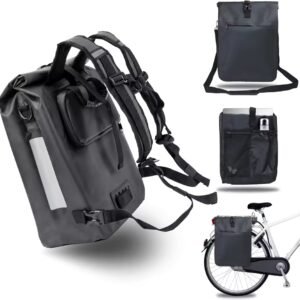 3 in 1 Bicycle Bag Luggage Rack,bicycle Backpack Shoulder Bag, Waterproof Bicycle Bag with Reflectors