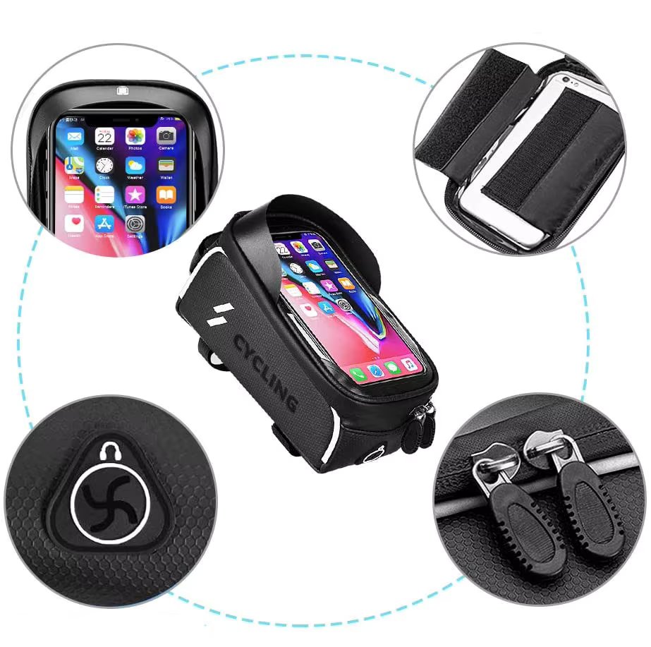 Custom Bike Phone Bag Bicycle Handlebar Frame Bag Waterproof GPS Mobile Phone Stand Cycling Navigation High Quality Bicycle Bags