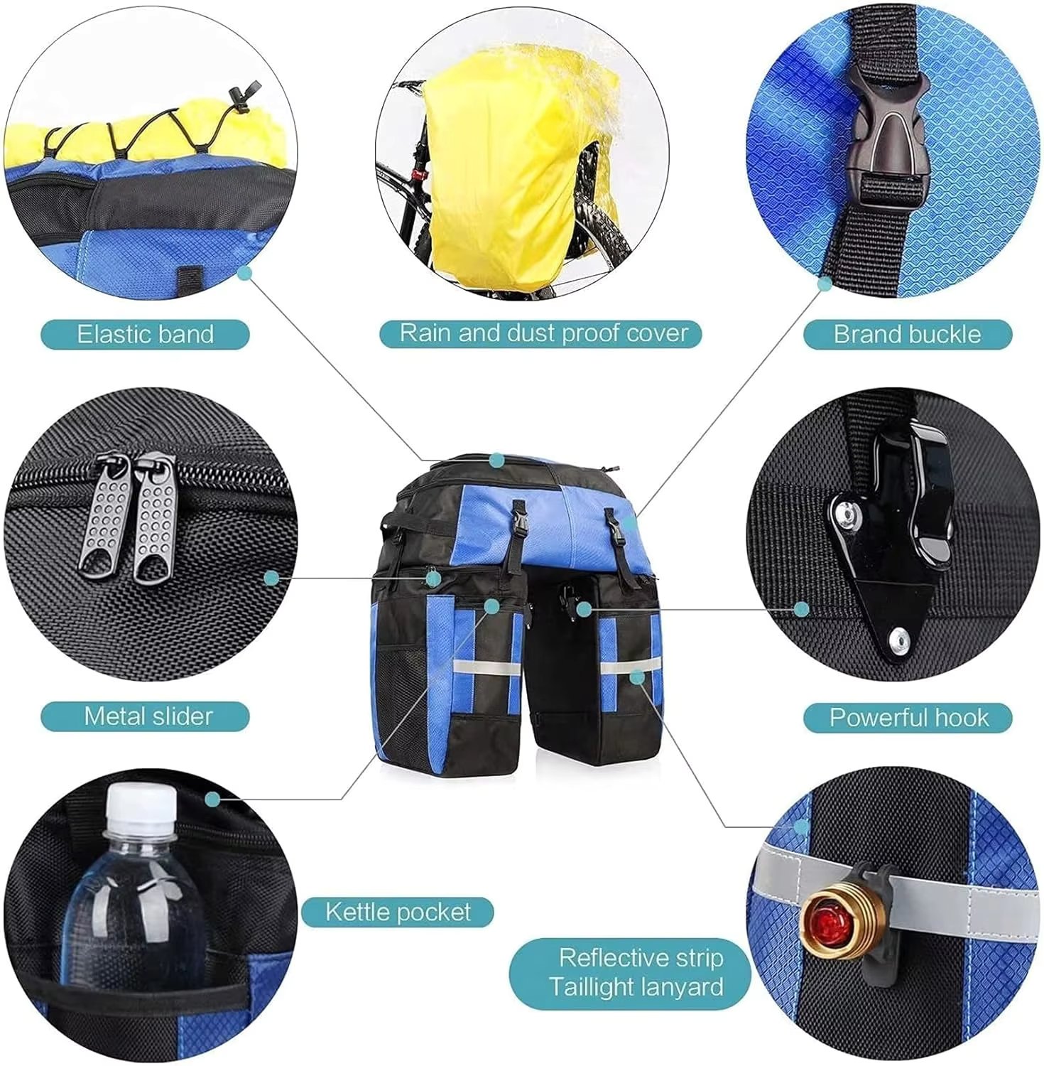 IDS Multi-functional Cycling Bicycle Pannier Bike Waterproof Bicycle Saddle Transportation Bag