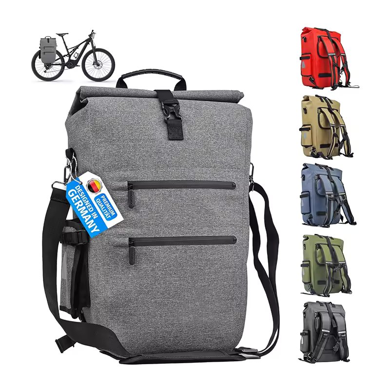 3-in-1 100% Waterproof 23L Carrier Backpack and Shoulder Bag Bicycle Bag Fietstas