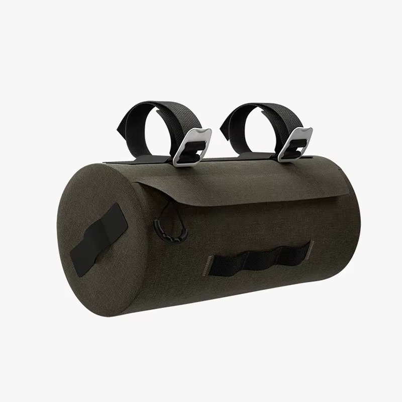 Custom Logo Fashion Dark Green Bike Waterproof Handlebar Bag Outdoor Cycling Portable Strap Handlebar Front Frame Bicycle Bag