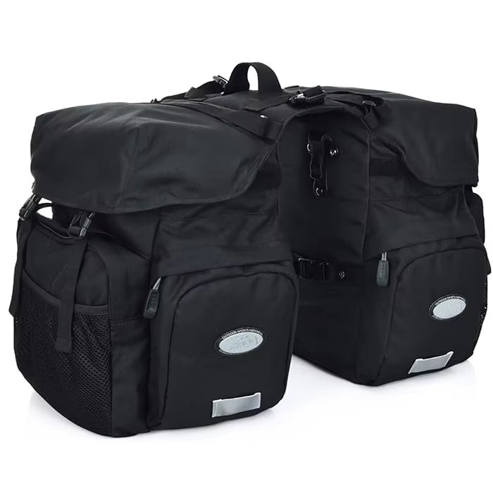 50L Bike Panniers Bicycle Commuting Bag Waterproof Saddle Bags with Rain Cover for Bicycle Rear Rack Carrier