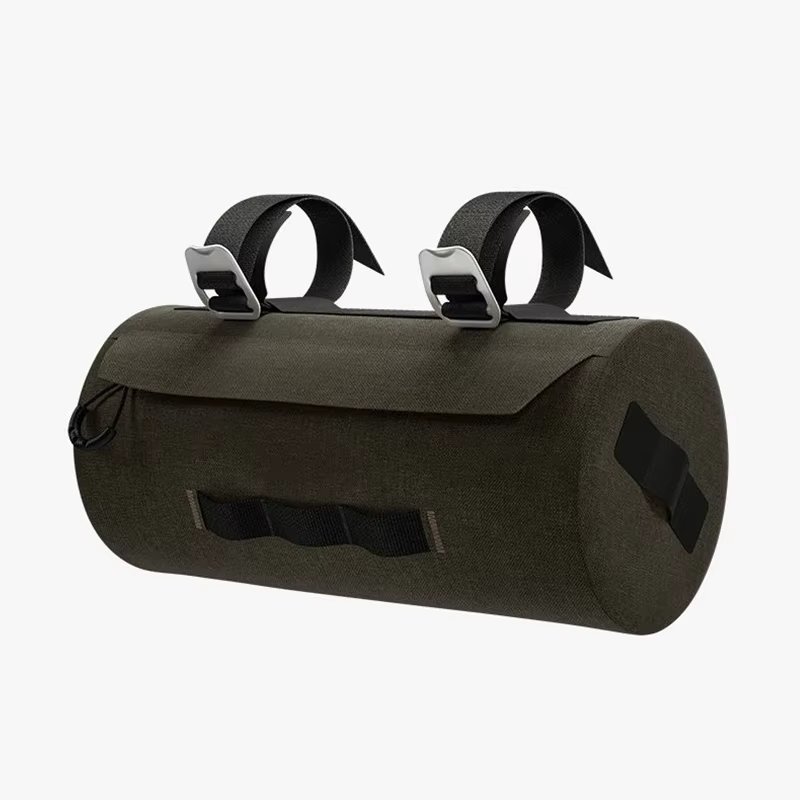 Custom Logo Fashion Dark Green Bike Waterproof Handlebar Bag Outdoor Cycling Portable Strap Handlebar Front Frame Bicycle Bag