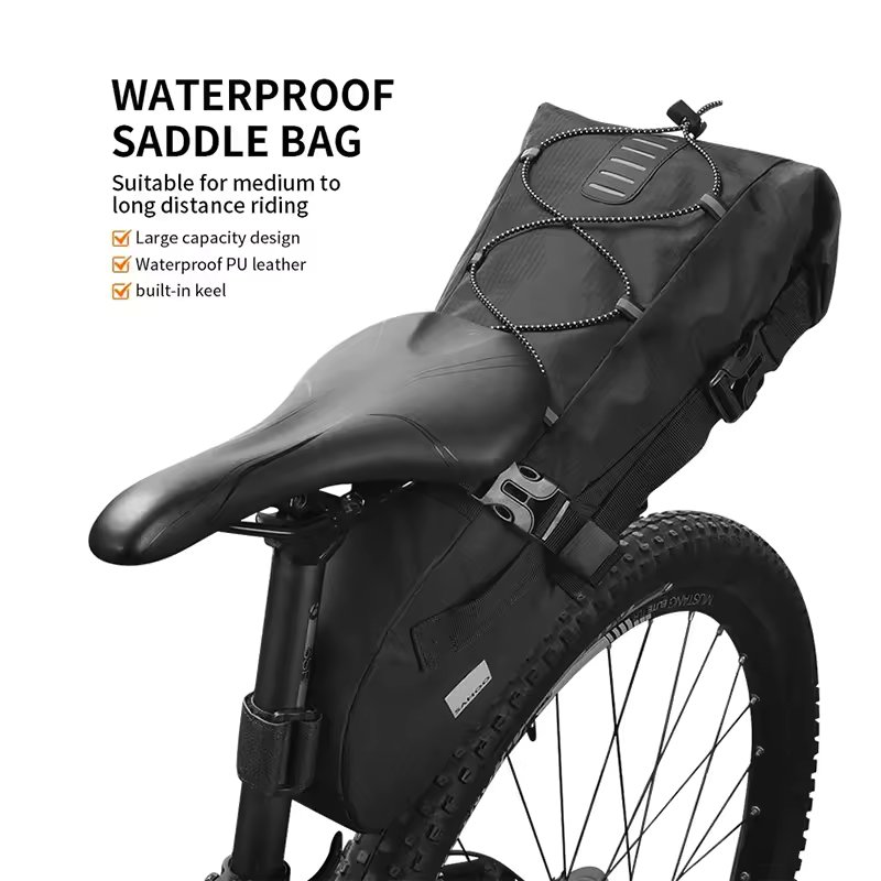 Folding Waterproof Bicycle Cycling Bag Reflective Bike Rear Seat Organizer Portable Saddle Bag
