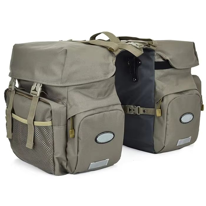 50L Bike Panniers Bicycle Commuting Bag Waterproof Saddle Bags with Rain Cover for Bicycle Rear Rack Carrier