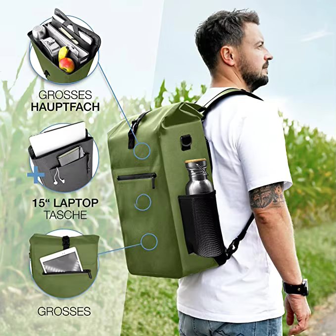 Hot Sell Bicycle Bag for Pannier Rack 100% Waterproof and PVC with Removable Waterproof Bicycle Pannier Bag Laptop Bag