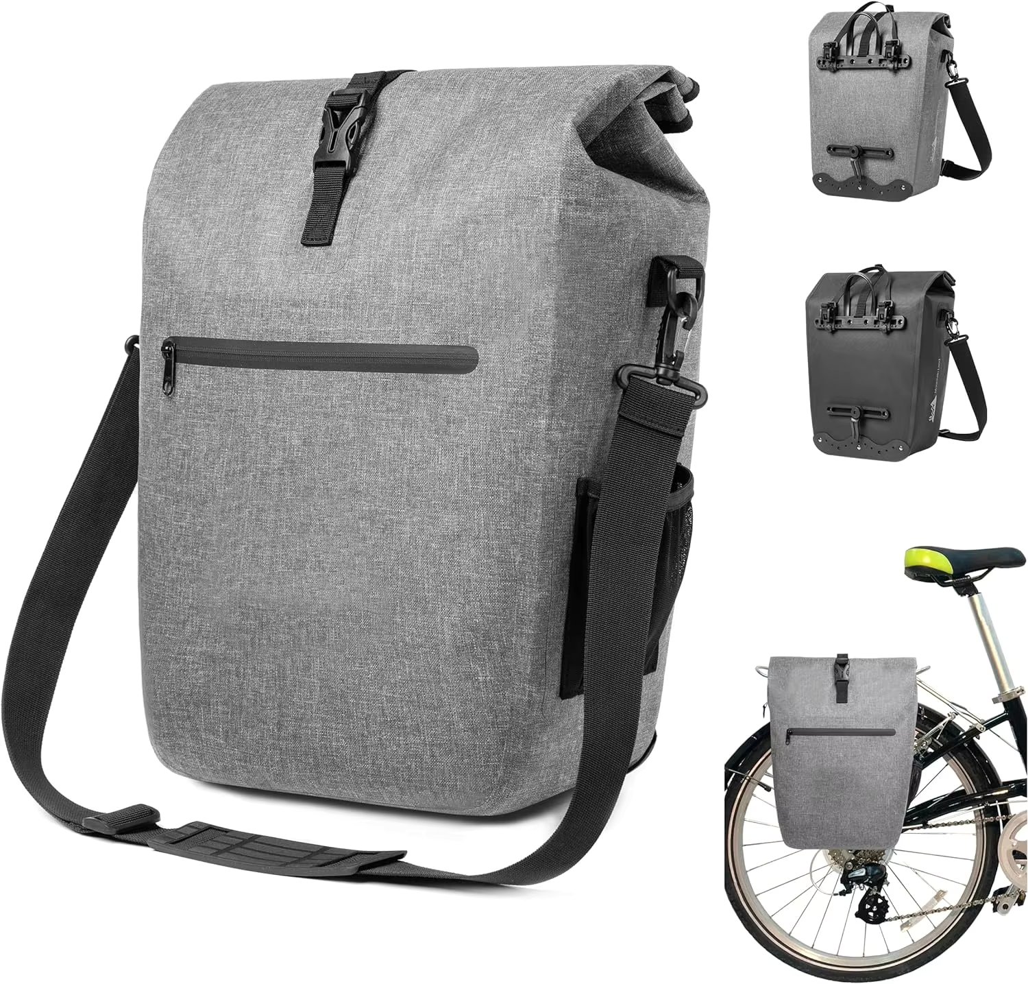Mountain Land Cycling Bag for Luggage Carrier 21L Waterproof Bicycle Bag with Removable Laptop Bag