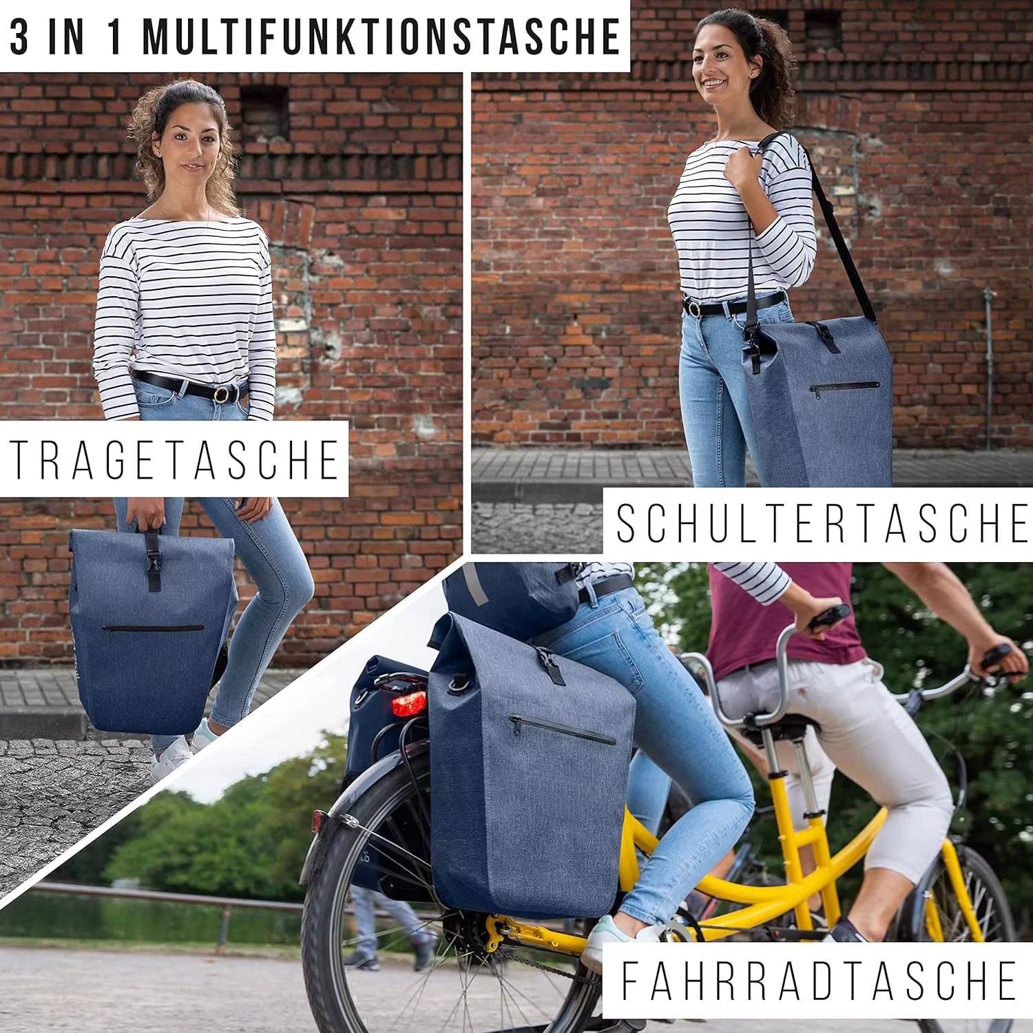 2in1 Fahrradtasche Gepacktragertasche Wasserdicht PVC Frei Laptopfach Schloss Fahrrad Tasche Fur Gepacktrager Bicycle Bags