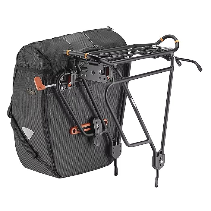 Black Includes Rain Cover Clip-On Quick-Release All Weather Bike Panniers Bicycle Bag PakRak