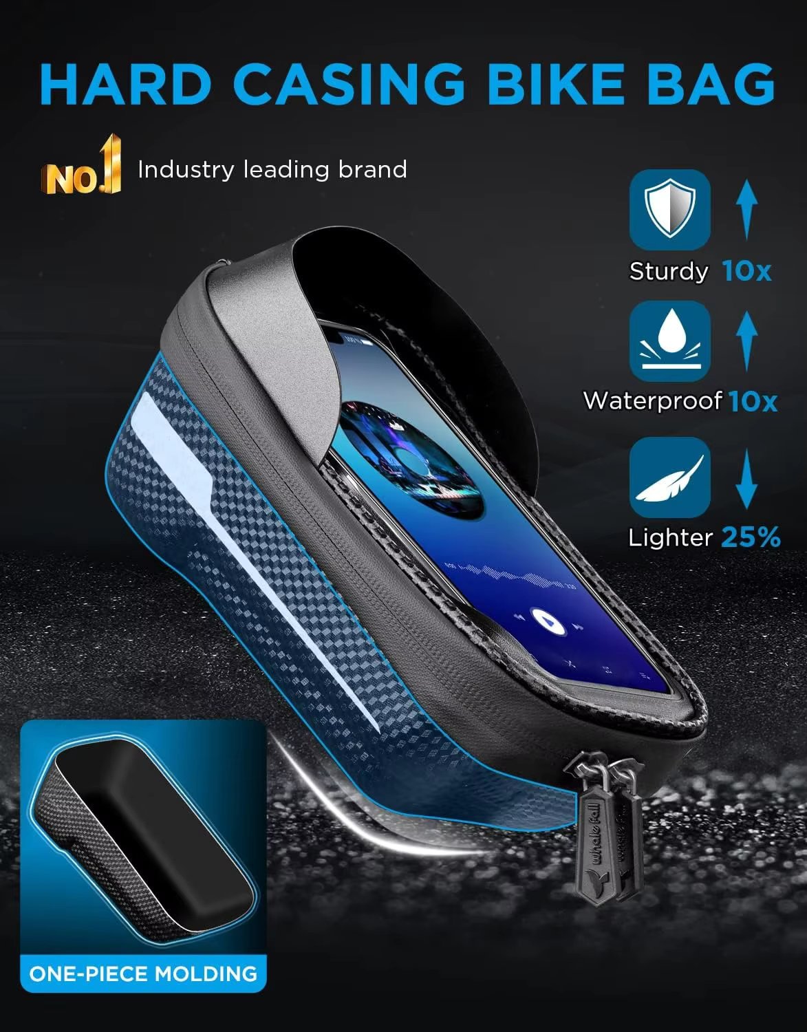 Man Hard Shell Eva Phone Case Buckle Traveling Steering Water Resistant Bike Saddle Bag Bicycle Handlebars Dry Bag