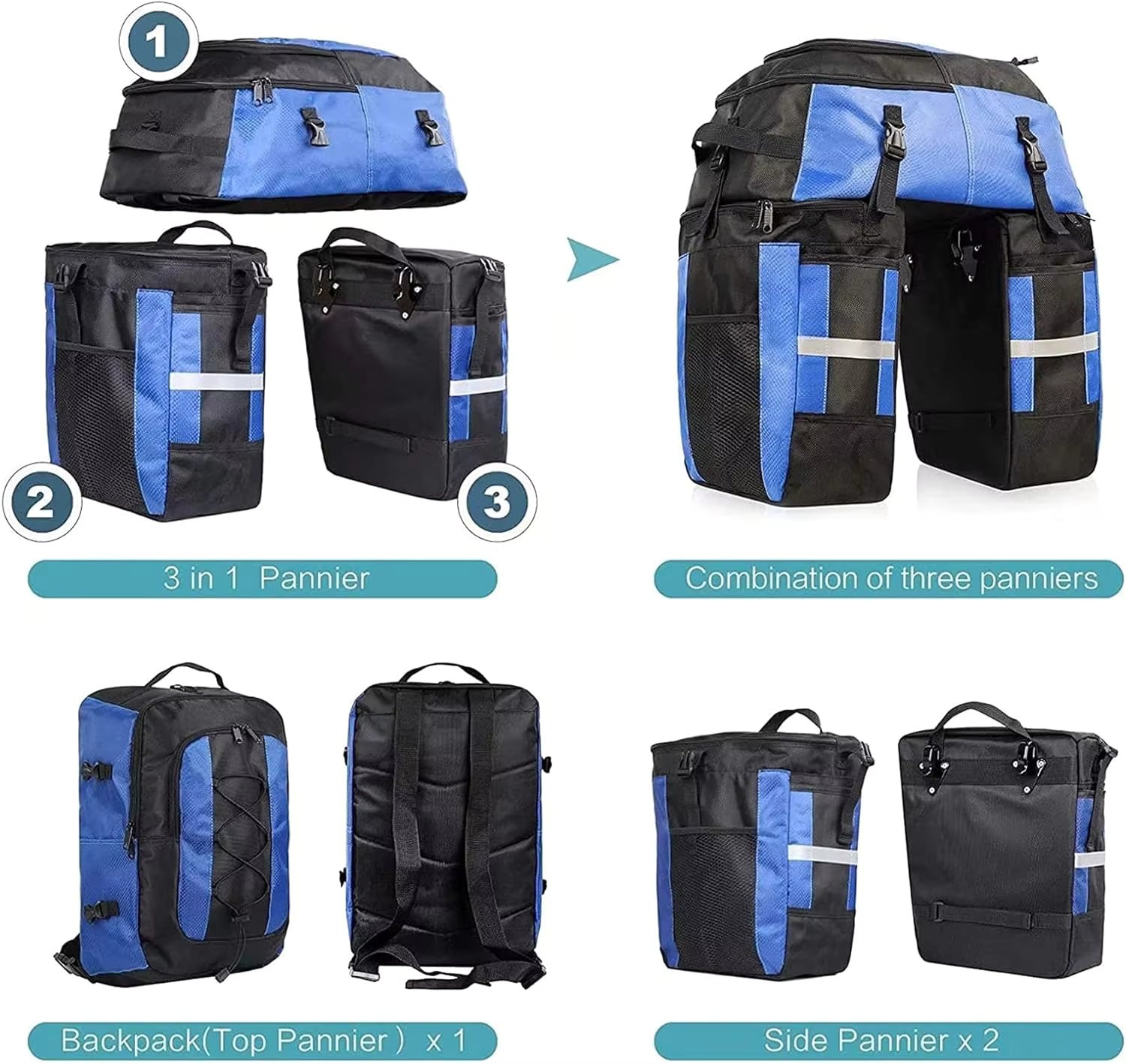 IDS Multi-functional Cycling Bicycle Pannier Bike Waterproof Bicycle Saddle Transportation Bag