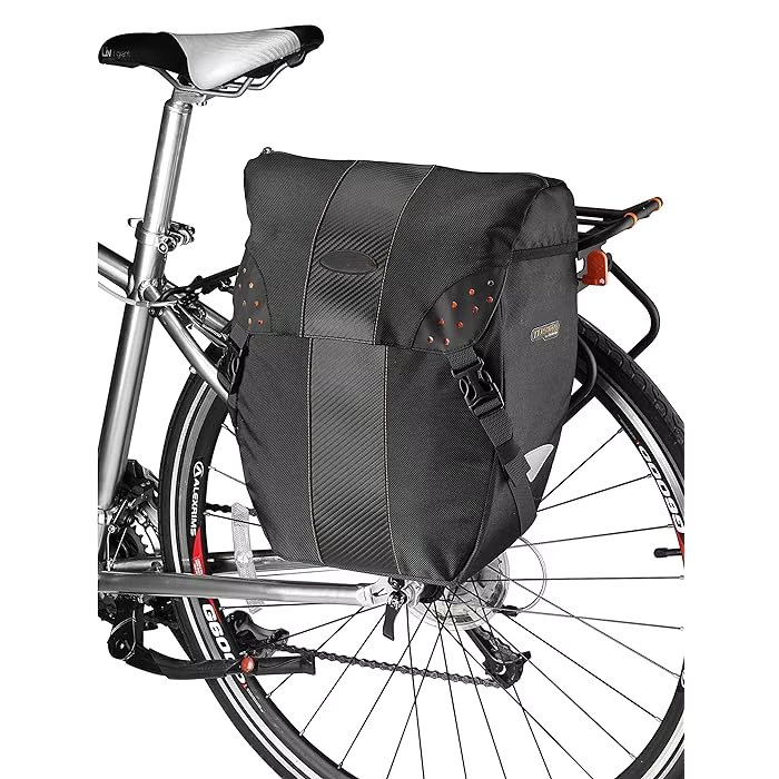 Black Includes Rain Cover Clip-On Quick-Release All Weather Bike Panniers Bicycle Bag PakRak