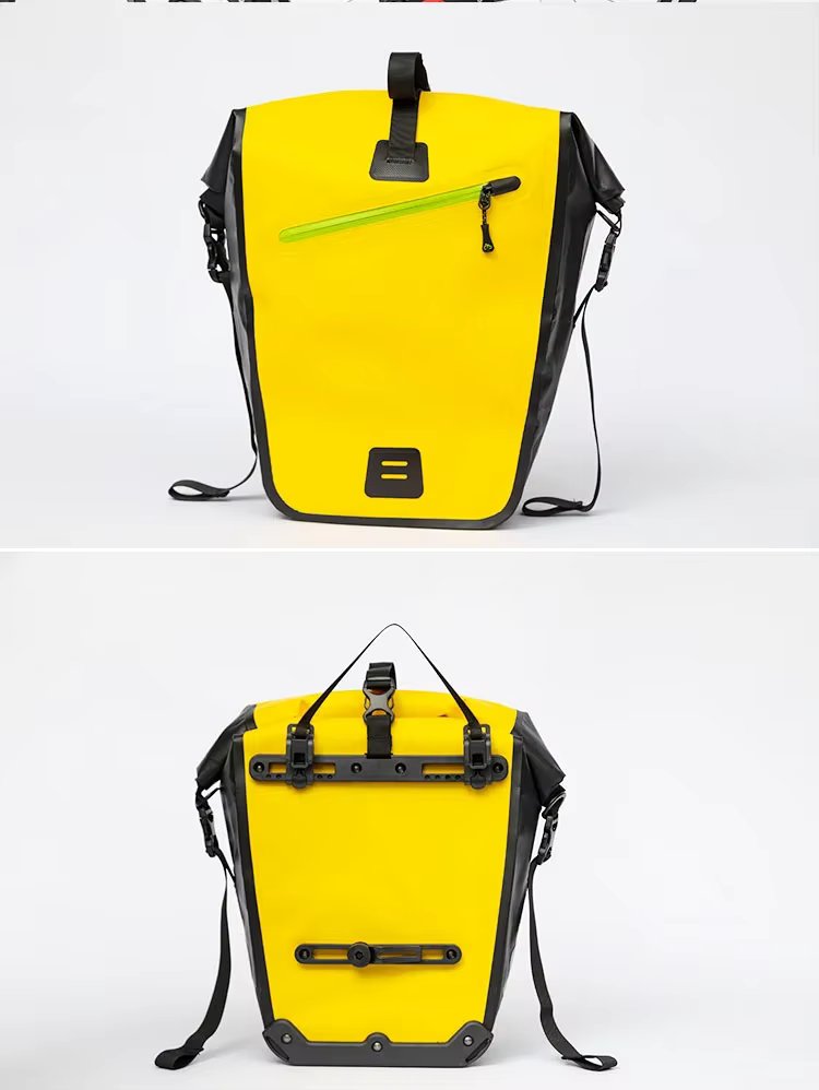 High Quality Yellow Bicycle Pannier Bike Saddle Bag Waterproof Bike Pannier Rack Bag