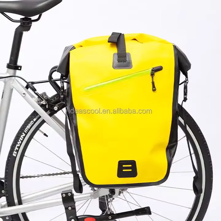 High Quality Yellow Bicycle Pannier Bike Saddle Bag Waterproof Bike Pannier Rack Bag