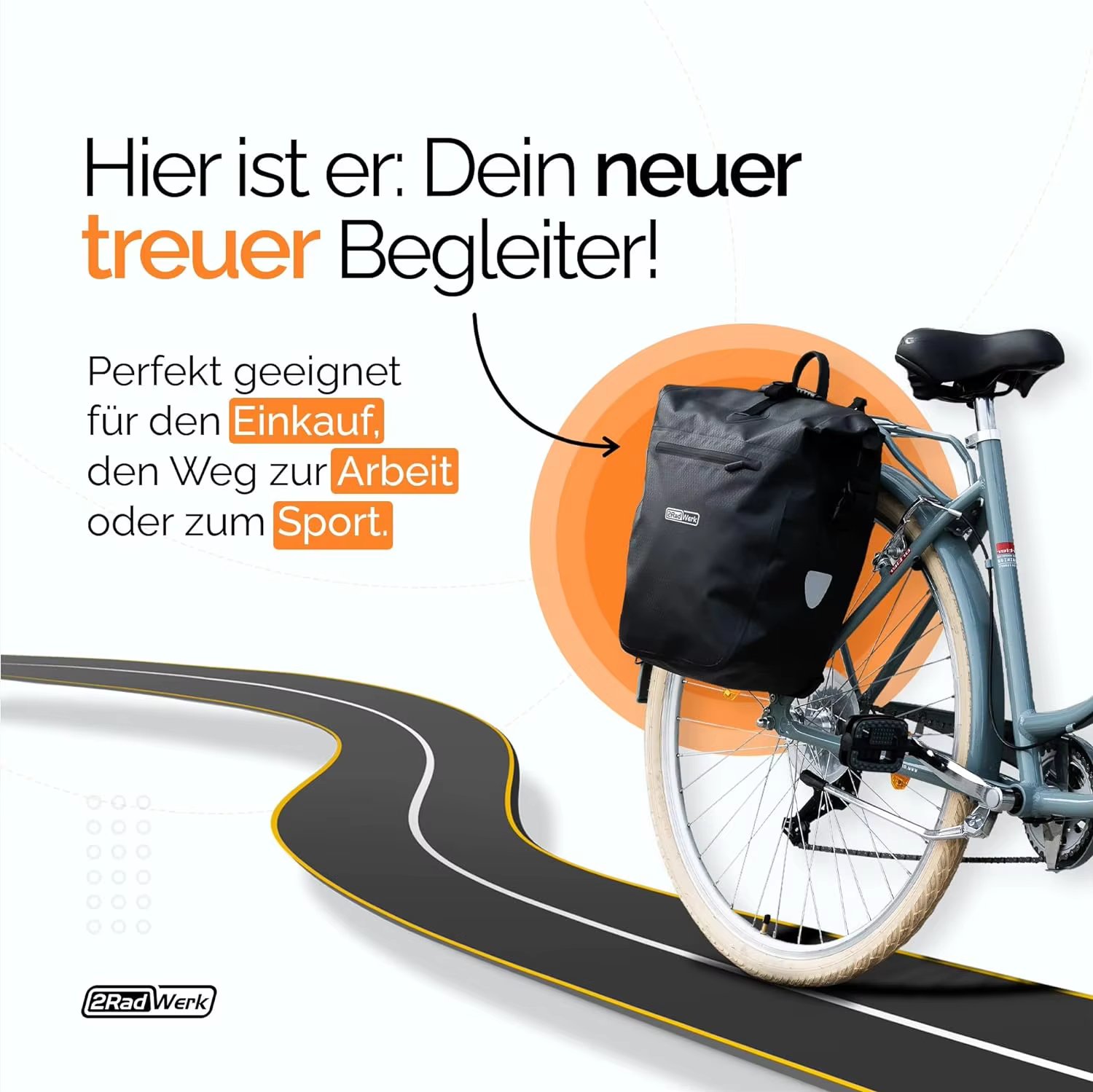 Bicycle Bag for Luggage Rack 25L 100% Waterproof with Carrying Handle and Shoulder Strap Rear Bicycle Bags