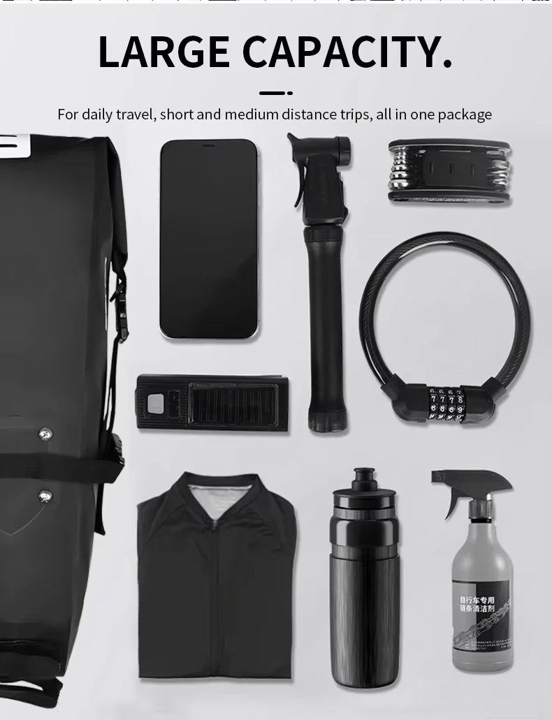 Large Capacity Bike Saddle Bag Seat Pack Bag Waterproof Reflective Mountain Road Bicycle Tail Bag