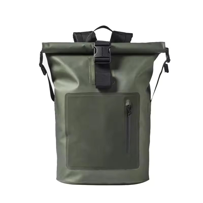 Custom Men Roll-Top PVC Dry Bag Waterproof Backpack Fully Waterproof Bag