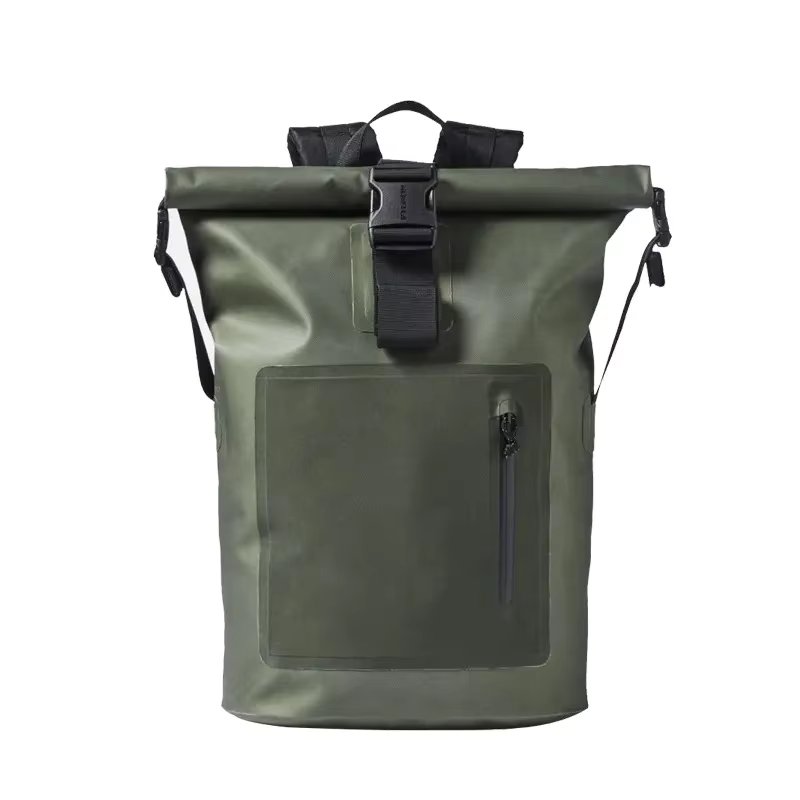 Custom Men Roll-Top PVC Dry Bag Waterproof Backpack Fully Waterproof Bag
