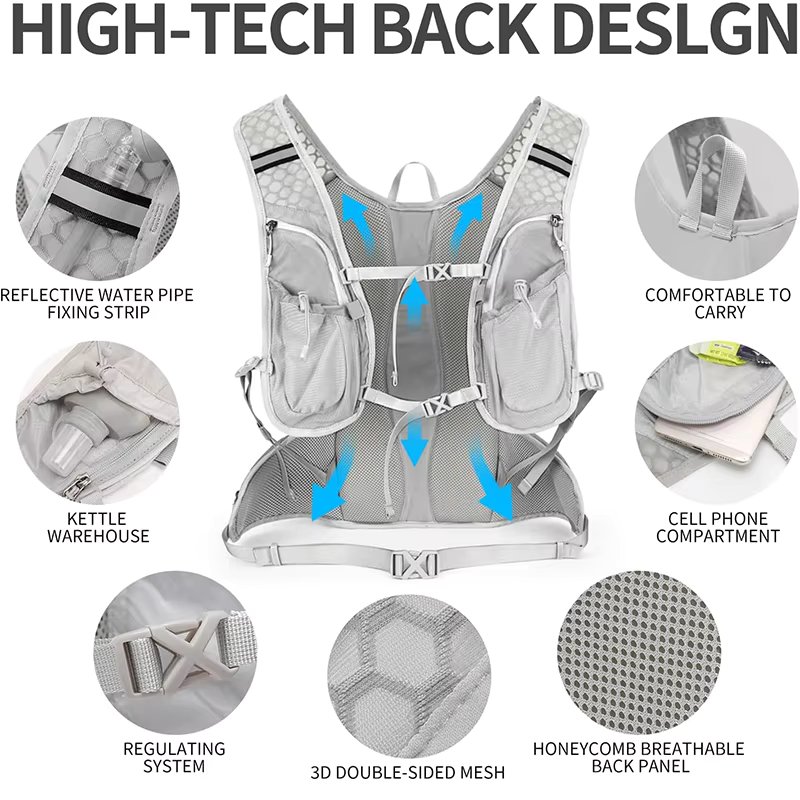 Lightweight Hydration Backpack Running Hydration Vest Hydro Water Daypack for Cycling Hiking Rave