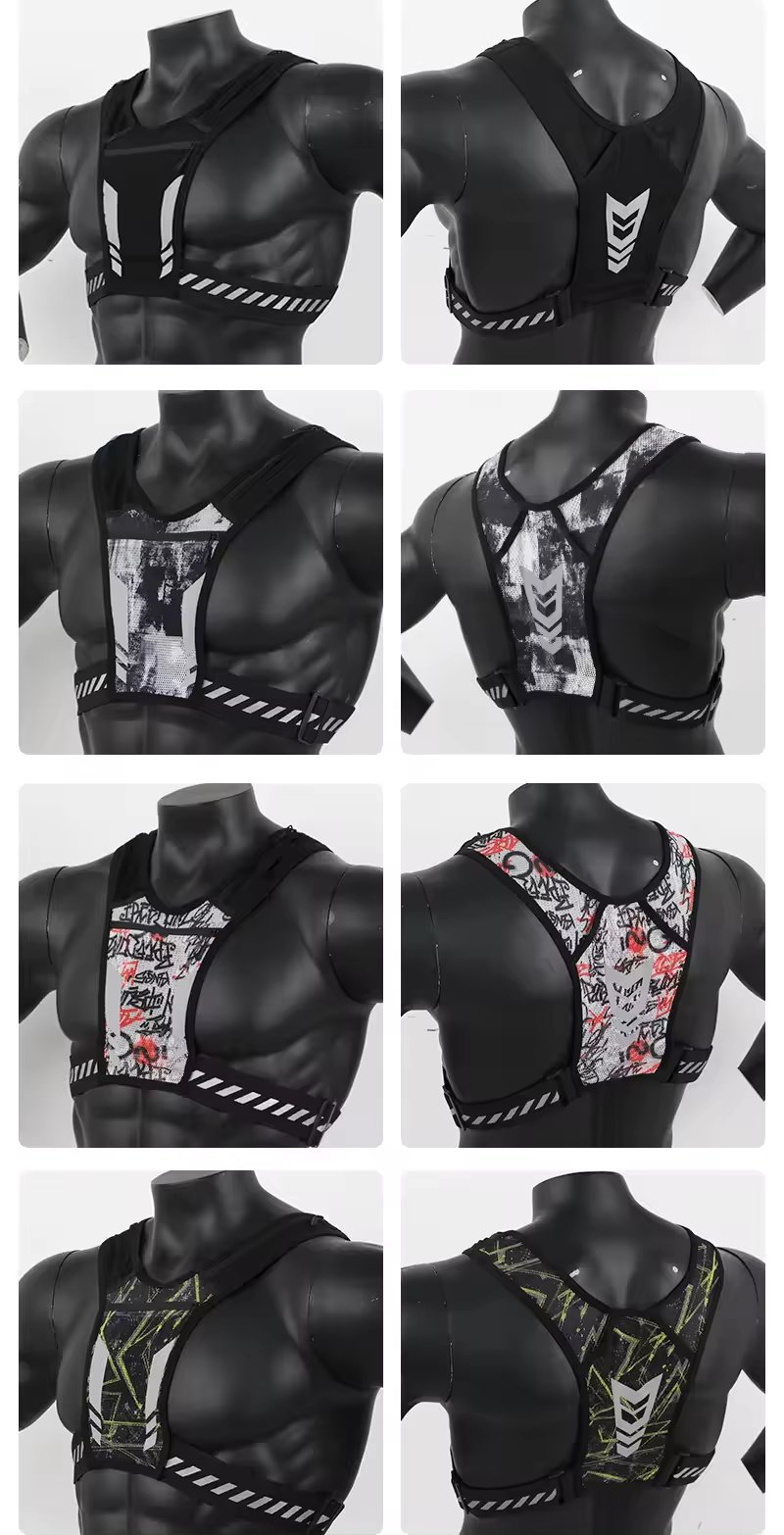 BSCI Factory Breathable OEM Custom logo Reflective Sports Chest Pack Bag Phone Holder Running Vest