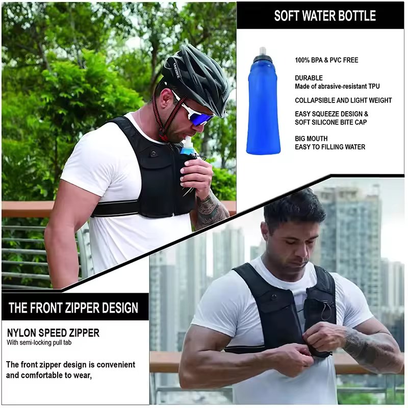 Factory Neoprene Reflective Adjustable Waistband Sports Running Vest Hydration Jogging Running Vest Phone Holder