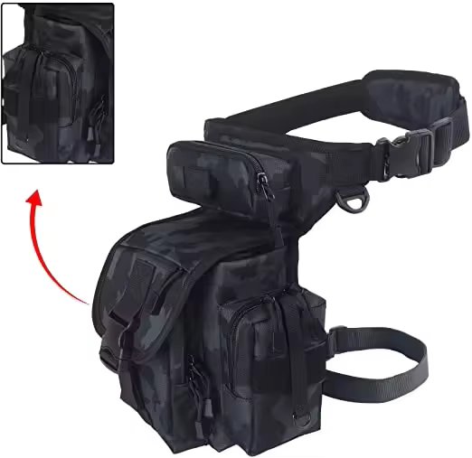 Multifunctional Tactical Outdoor Motorcycling Hiking Traveling Drop Leg Waist Bag Pack Water Bottle Fishing Tool Pouch
