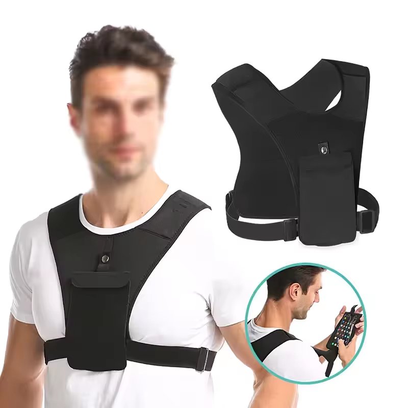 Custom logo Multifunctional Breathable Neoprene Sport Training Running Vest with Phone Holder