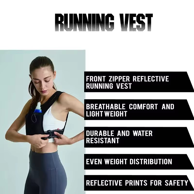 Factory Neoprene Reflective Adjustable Waistband Sports Running Vest Hydration Jogging Running Vest Phone Holder