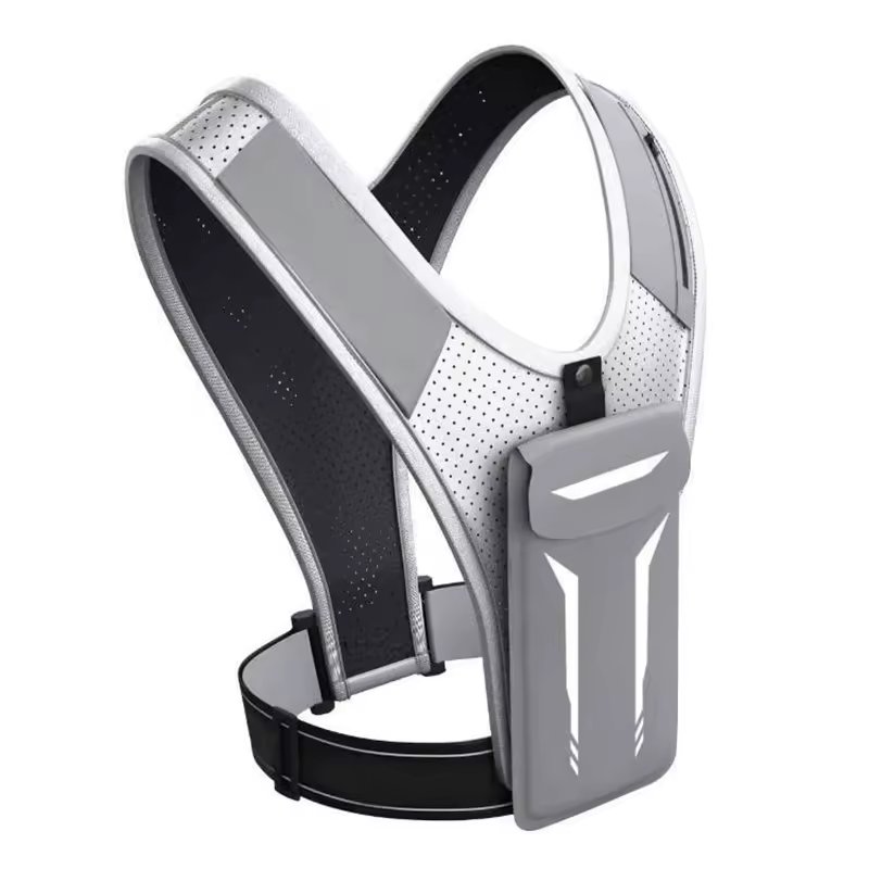 Custom Gym Jogging Lightweight Breathable Adjustable Waistband Reflective Strip Running Phone Holder Vest for Men Women